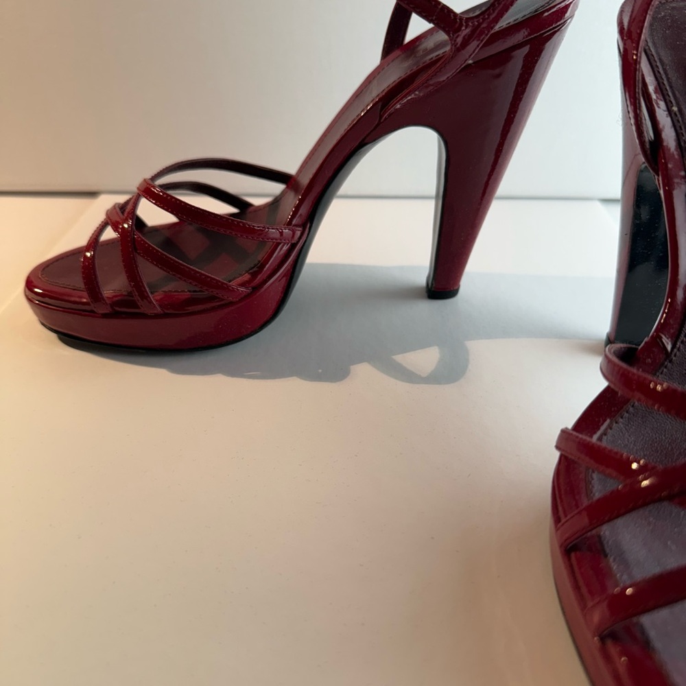 Prada Women's Cherry Red Strappy Heels - Picture 6 of 6